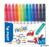 Filctoll készlet, 0,39-0,7 mm, törölhető, PILOT "Frixion Colors", 12 különböző szín