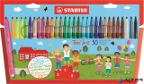 Filctoll készlet, 0,7 mm, STABILO 'Trio A-Z', 30 különböző szín