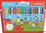 Filctoll készlet, 0,7 mm, STABILO "Trio A-Z", 24 különböző szín