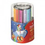 Filctoll készlet, 1,5-2 mm, rugós hegy, STABILO "Trio Scribbi", 12 különböző szín [12 db]