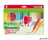 Filctoll készlet, 1 mm, antibakteriális, ICO "Süni 300", 24 különböző szín