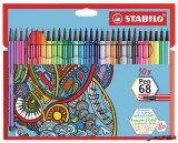 Filctoll készlet, 1 mm, STABILO "Pen 68", 30 különböző szín