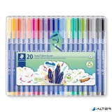 Filctoll készlet, 1 mm, STAEDTLER 'Triplus 323', 20 különböző szín