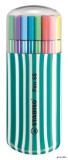 Filctoll készlet, 1 mm, türkiz tok, STABILO 'Pen 68 Zebrui', 20 különböző szín