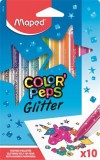 Filctoll készlet 10 db-os, 2,8 mm, kimosható, Maped Color Peps Glitter, csillámos