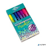 Filctoll készlet, 2-3 mm, törölhető, kétvégű, WEDO, 'Wedowonder', 6 különböző szín