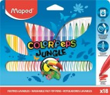 Filctoll készlet, 2,8 mm, kimosható, MAPED Color&#039;Peps Jungle, 18 különböző szín (IMA845421)