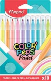 Filctoll készlet, 2,8 mm, kimosható, MAPED Color&#039;Peps Pastel, 10 különböző pasztell szín (IMA845469)