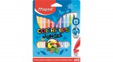 Filctoll készlet, 2,8 mm, kimosható, MAPED "Color`Peps Jungle", 12 különböző szín
