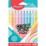 Filctoll készlet, 2,8 mm, kimosható, MAPED  "Color`Peps Pastel", 10 különböző pasztell szín [10 db]
