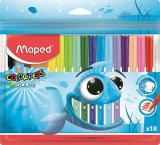Filctoll készlet, 2 mm, kimosható, MAPED Color&#039;Peps Ocean, 18 különböző szín (IMA845721)