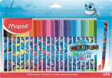 Filctoll készlet, 2 mm, kimosható, MAPED Color&#039;Peps Ocean Life, 24 különböző szín (IMA845703)