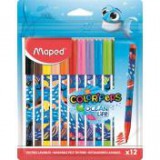 Filctoll készlet, 2 mm, kimosható, MAPED "Color`Peps Ocean Life", 12 különböző szín [12 db]