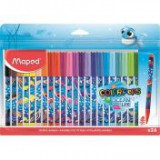 Filctoll készlet, 2 mm, kimosható, MAPED "Color`Peps Ocean Life", 24 különböző szín [24 db]
