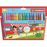 Filctoll készlet, 2 mm, STABILO "Power", 24 különböző szín [24 db]