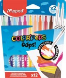 Filctoll készlet, 3,6 mm, törölhető, MAPED Color&#039;Peps Oops!, 10+2 különböző szín (IMA844200)