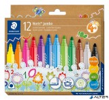 Filctoll készlet, 3 mm, háromszögletű, kimosható, STAEDTLER "Noris® jumbo 328-B", 12 szín