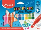 Filctoll készlet, 6,5 mm, kimosható, MAPED Color&#039;Peps Mini Power, 12 különböző szín (IMA846612)