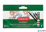 Filctoll készlet, DERWENT, 'Academy', 8 különböző metál szín