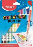 Filctoll készlet, MAPED Color&#039;Peps Duo Tip, 10 különböző szín (IMA849010)