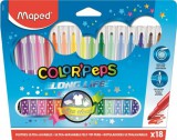 Filctoll készlet, mosható, MAPED Color&#039;Peps Long Life, 18 különböző szín (IMA845021)