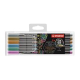 Filctoll STABILO Pen 68 metallic 6 darabos