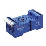 FINDER 90.03 Szerelősínre pattintható csavaros csatlakozású foglalat húzókengyellel, kék, 8 pin