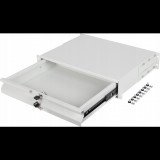 Fiók 19" Lanberg AK-2001-S rack szekrényhez - 2U, 483x360mm, szürke (AK-2001-S)
