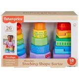 Fisher-Price Színes formaválogató és toronyépítő piramis játékszett - Mattel