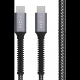 FIXED Armor USB-C/USB-C táp és adatkábel, PD 3.1 támogatás, 240W (48V, 5A), 2m, sötétszürke (FIXDA-CC2-GR)
