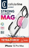 FIXED CellularLine Tetra Force Strong Guard Mag Schutzhülle mit Magsafe-Unterstützung für Apple iPhone 16 Pro Max transparent