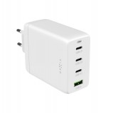 FIXED hálózati töltő 3xUSB-C 1xUSB-A kimenet, GaN technológia,PD 3.0, 100W, fehér FIXCG100-3CU-WH