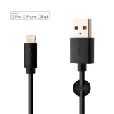 FIXED Long data and charging cable with USB/Lightning connectors, 2 meters, MFI certified, 20W, Fekete FIXD-UL2M-BK