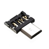 FIXED miniatűr micro USB adapter OTG (On-The-Go) funkcióval, tok, USB 2.0, fekete FIXA-MTOAM-BK