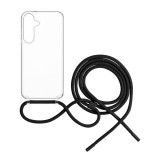 FIXED Pure Neck nyakba akasztahtó TPU gél tok  Samsung Galaxy S25+ fekete FIXPUN-1505-BK