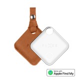 FIXED Tag intelligens helymeghatározó eszköz, Apple Find My applikációval működik, bőr tokkal, barna FIXTAG-C2-BRW