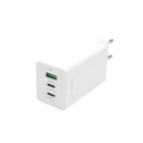 FIXED Travel 2xUSB-C, USB-A GaN hálózati töltő 65W fehér (FIXCG65-2CU-WH) (FIXCG65-2CU-WH) - Töltők