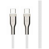 FIXED USB-C - USB-C harisnyázott kábel 100W, 1,2m fehér (FIXDB-CC12-WH) (FIXDB-CC12-WH)