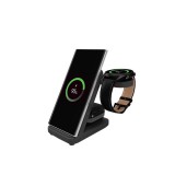 FIXED vezetéknélküli QI töltőállomás 3 eszköz egyidejű töltésére, Samsung Galaxy Watch-hoz is, fekete FIXPOS-SA-BK