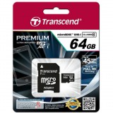 FL Transcend Micro SDXC 64GB Class10 UHS-1 400x adapterrel (TS64GUSDU1)