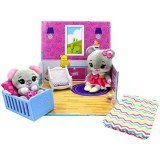 Flair Tiny Tukkins: Naptime Nursery játékszett 2 db plüssfigurával - egér