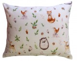 Flanel kispárna huzat - aranyos őzike - süni mintás - 40x50 cm