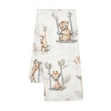 Flanel pelenka nyomtatott mintával New Baby ZOO beige