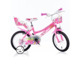 Flappy rózsaszín-fehér gyerek bicikli 16-os méretben - Dino Bikes kerékpár