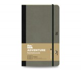 Flexbook Adventure vonalas jegyzetfüzet  elefántszürke, 13 × 21 cm, műbőr borítóval, belső zsebbel és könyvjelzővel
