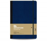 Flexbook Adventure vonalas jegyzetfüzet  királykék, 17 × 24 cm, műbőr borítóval, belső zsebbel és könyvjelzővel