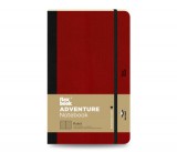 Flexbook Adventure vonalas jegyzetfüzet  piros, 13 × 21 cm, műbőr borítóval, belső zsebbel és könyvjelzővel