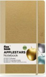 Flexbook Applestars vonalas jegyzetfüzet  arany, 13 × 21 cm, almaalapú környezetbarát borítóval