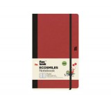 Flexbook Ecosmiles környezetbarát vonalas jegyzetfüzet  cseresznyepiros, 13 × 21 cm, növényi rostos papírborítóval