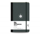 Flexbook Flex Global sima lapú jegyzetfüzet  fekete, 13 × 21 cm, gumipánttal